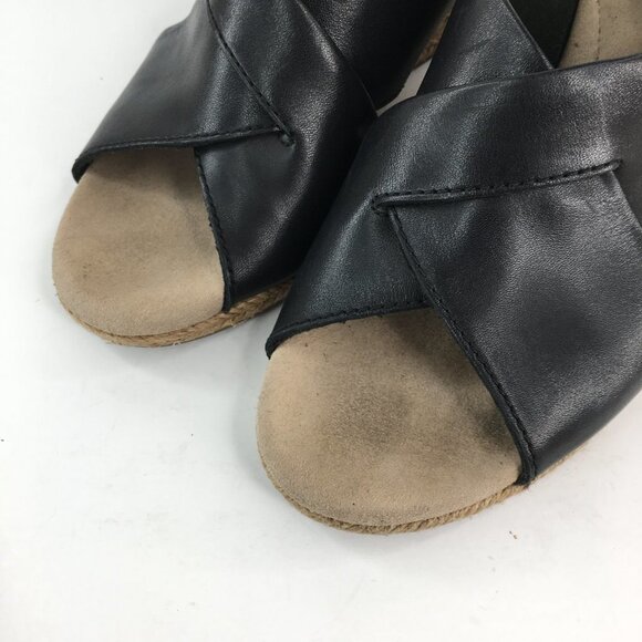 Clarks Collection Espadrilles Wedge Black Sandals Size 6.5M - Picture 7 of 8